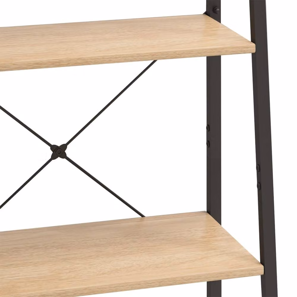 Berkfield Home Practical 4-Tier Standing Shelf, Brown and Black, W/D/H: 56 x 35 x 140 cm – 3