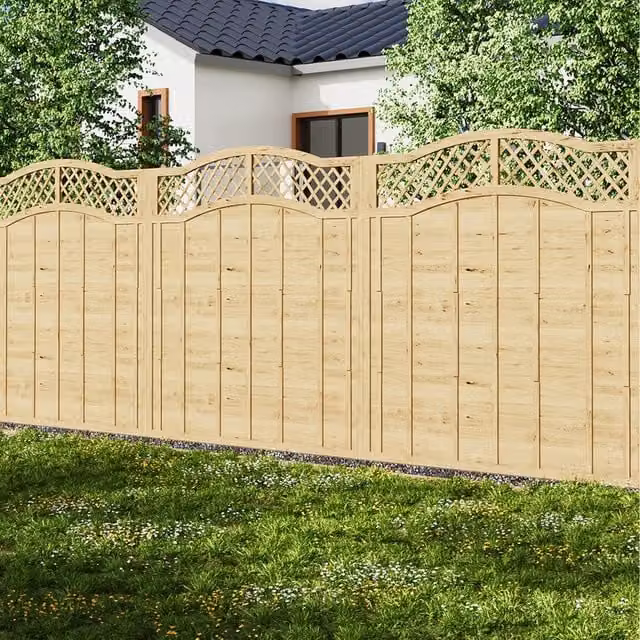 Lifeideas Wooden Garden Fence Panel, Yellow, Height: 180 cm