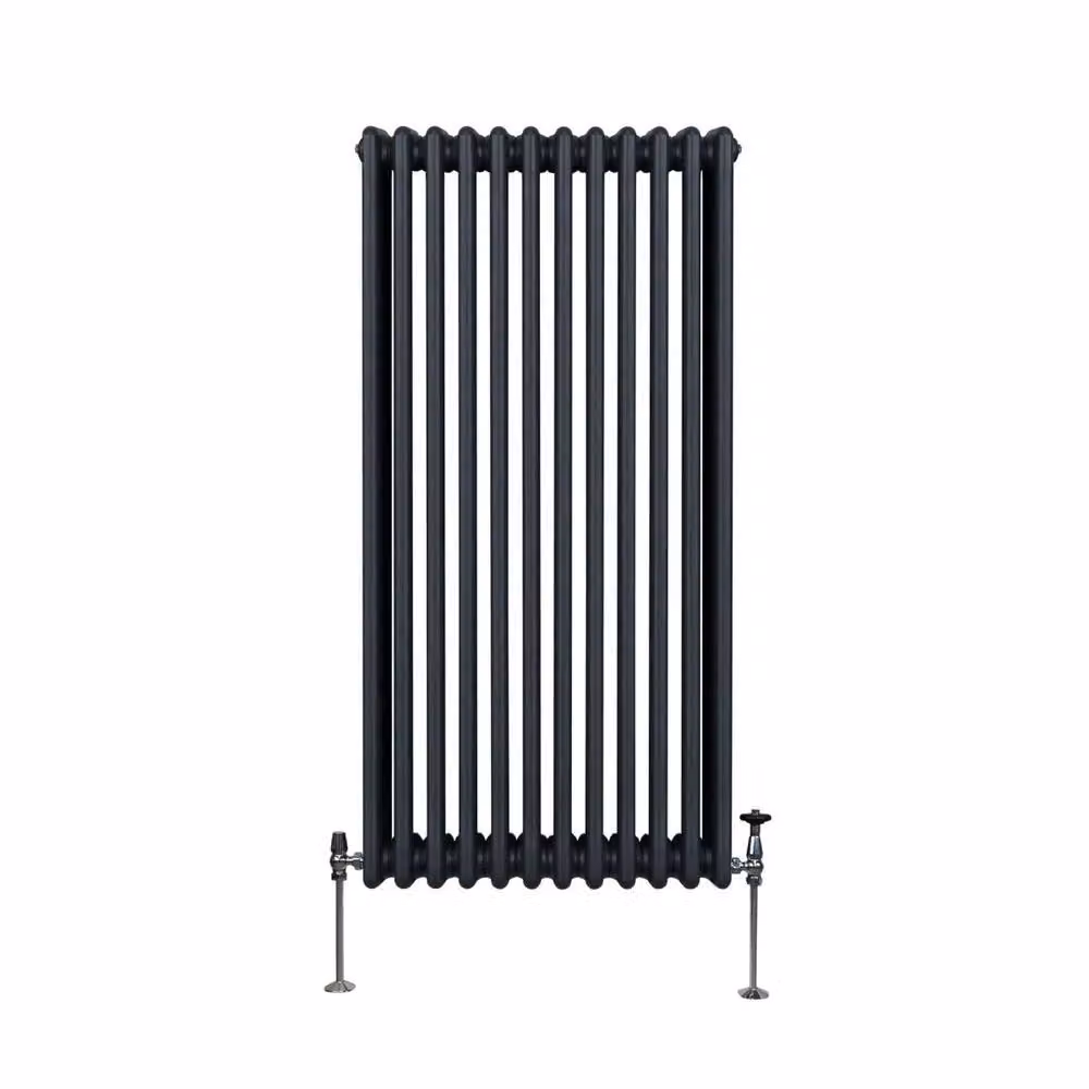 Monstershop Traditional 3 Column Steel Radiator in Anthracite Grey, H: 150.0 cm, W: 56.2 cm, D: 10.0 cm – 2