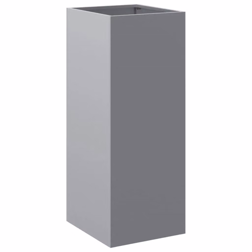 Berkfield Home Galvanised Steel Planter Tub in Silver and Grey, W/D/H: 32 x 29 x 75 cm – 2