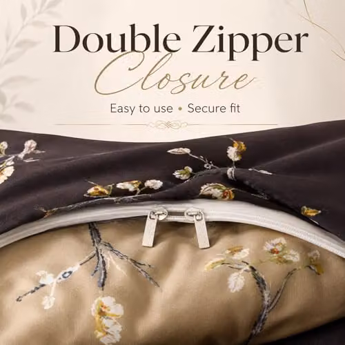 Lazzaro Premium Brushed Microfibre Double Duvet Cover Set with Pillowcases in Black or Beige, W/D/H: 200 x 200 cm – 5