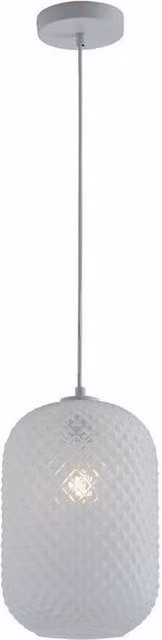 Netlighting Ashford White Glass Dome Pendant Light with E27 Fitting