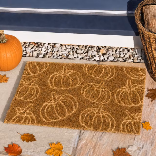 Marco Paul Pumpkin Non Slip Coir Doormat, Brown, W: 60 cm, D: 40 cm