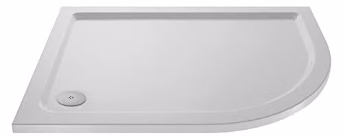 nuie NSR113 Matt White Slip Resistant Right Hand Offset Quadrant Shower Tray, W: 120 cm, D: 80 cm