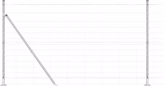 Berkfield Home Field Fence Galvanised Steel in Silver, H: 140 cm, W: 25 m