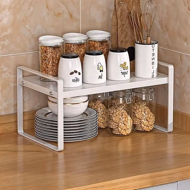 KORVIXA White Metal Standing Kitchen Spice Rack, W/D/H: 100 x 20 x 20 cm – 1