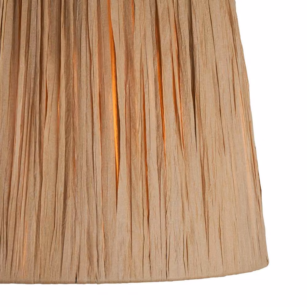 Netlighting Layered Leaf Table Lamp in Beige with Raffia Shade and Brass Details, Height: 32 cm – 3
