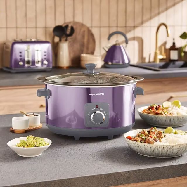 Morphy Richards Accents 6.5L Sear and Stew Slow Cooker, Purple