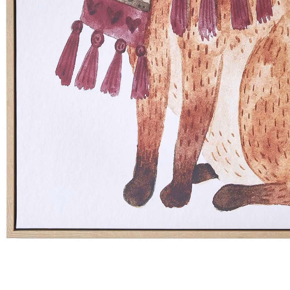 Wyld and Coco Fox Canvas Print with Brown MDF Frame, Multicolour Animal Illustration, W: 93 cm, H: 63 cm – 3