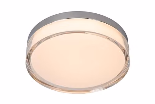 Lucide Plano Flush Ceiling Light for Bathrooms, White Opal, Diameter: 23 cm, Dimmable LED with CCT, IP44