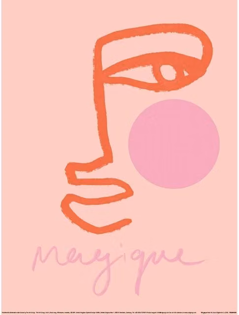 Grace Digital Magiqueface Pink Abstract Typography Paper Poster