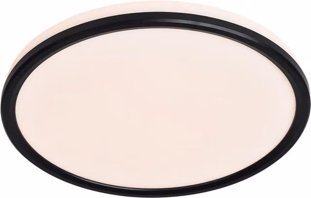 Nordlux Livasmart Round LED Ceiling Light in Black Plastic with Up and Down Lighting, IP54 Rated, Dimmable and Remote Controlled