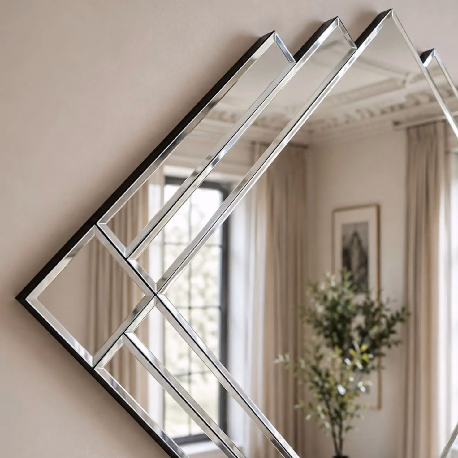 Yearn Mirrors Art Deco 1930s Inspired Bevelled Wall Mirror in Clear – 2