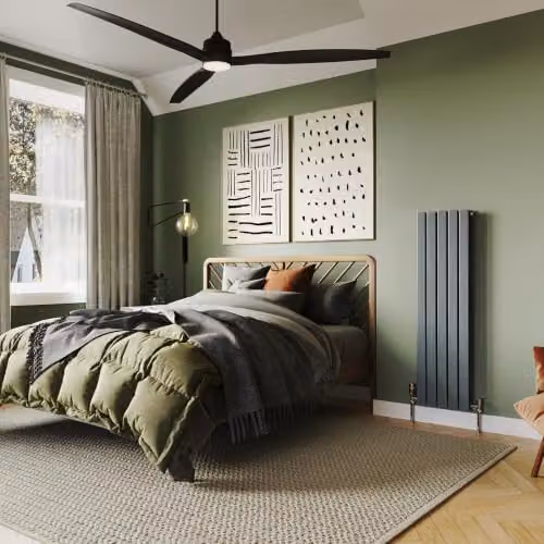UK Radiators Typhoon Anthracite Flat Tube Vertical Designer Radiator, W: 34.0 cm, H: 120.0 cm – 3