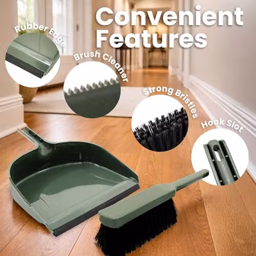 Libbi Lou Large Dustpan and Brush Set in Green – 3