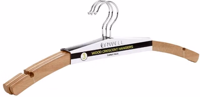 Orwell Multicolour Wooden Hangers, Pack of 3