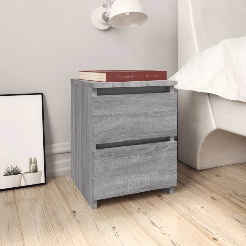 Berkfield Home Elegant Bedside Cabinets, 2 Piece Set in Grey Sonoma, W/D/H: 30 x 30 x 40 cm – 2