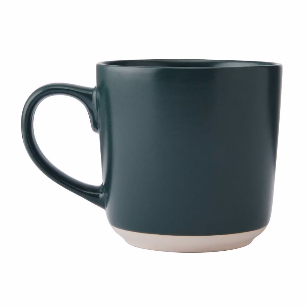 La Cafetiere Set of 4 Green Ceramic Coffee Mugs, 350 ml – 4