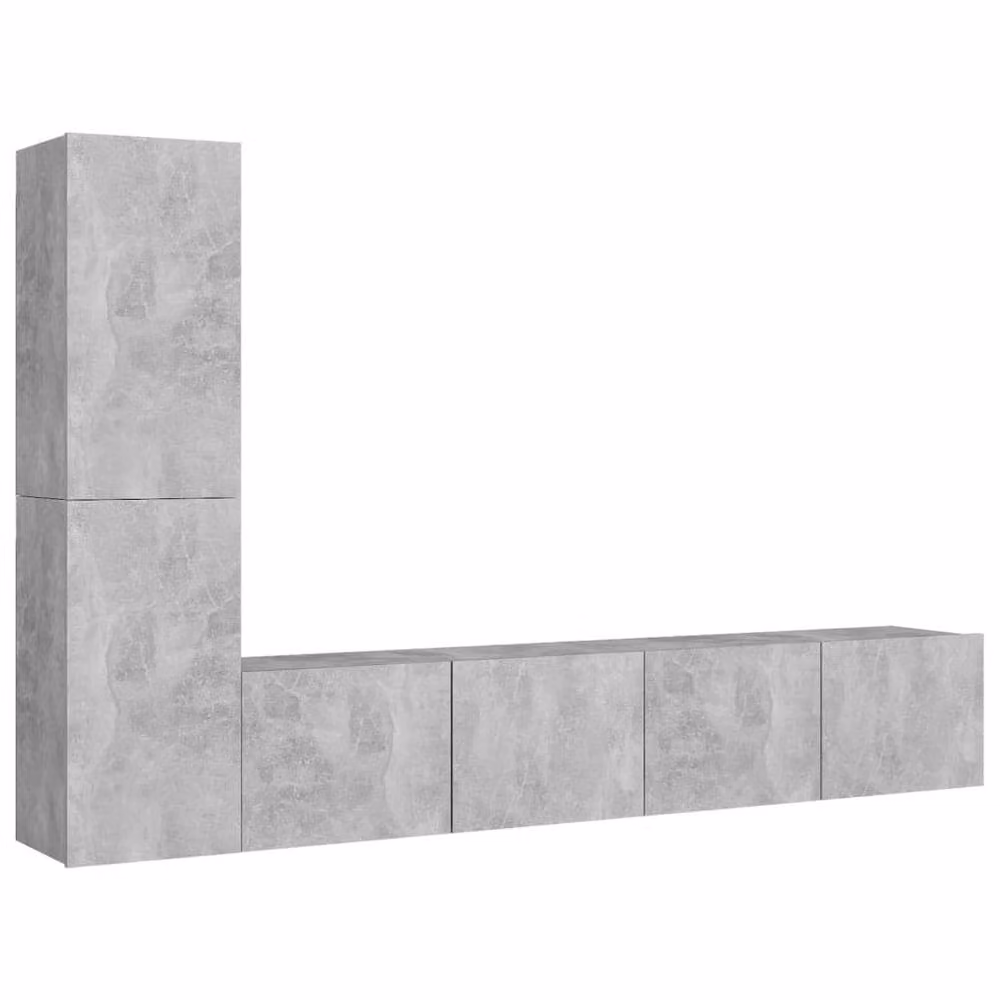 Berkfield Home 4 Piece Modern TV Cabinet Set in Concrete Grey Engineered Wood – 2
