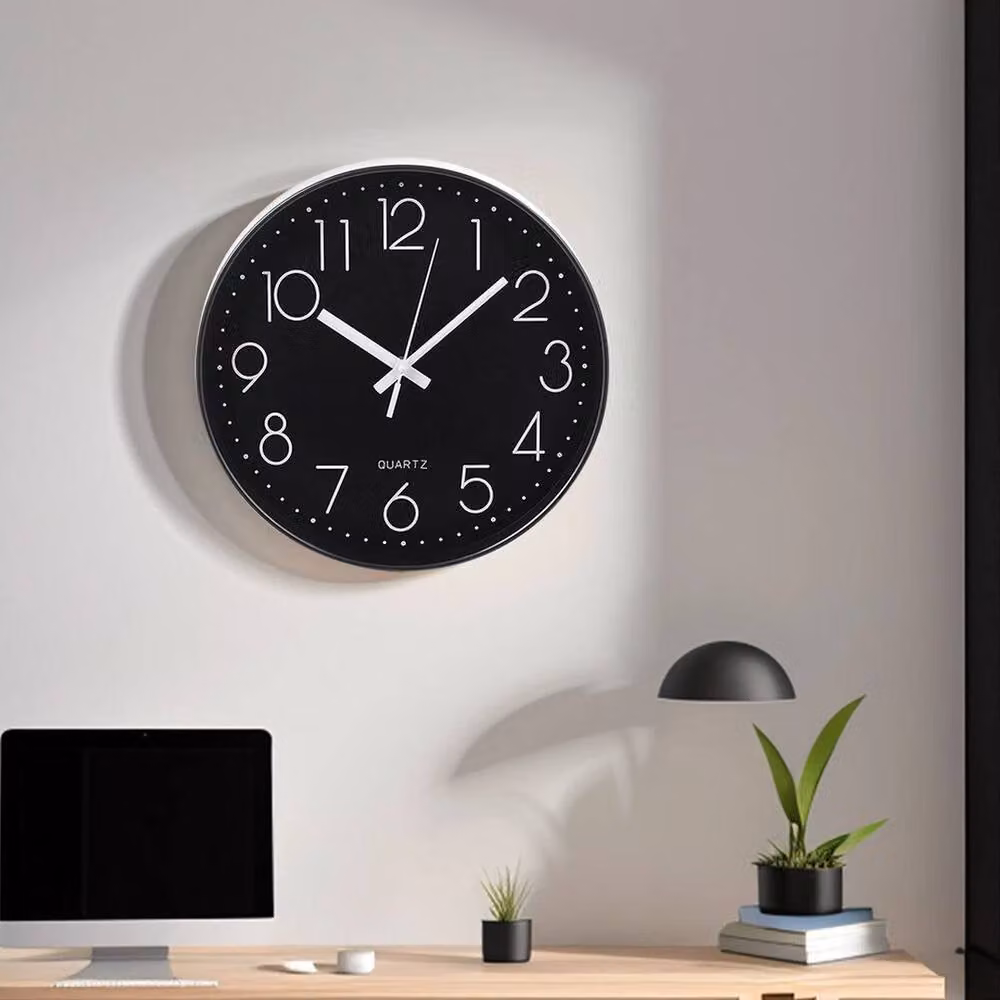 KORVIXA Modern Black Analog Wall Clock, W: 100 cm, H: 15 cm, D: 15 cm – 3