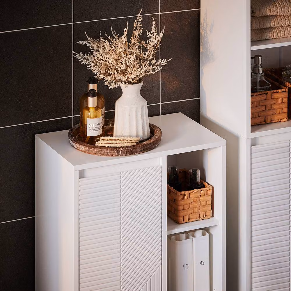 SoBuy Minimalist White Matt Bathroom and Hallway Cabinet – 5