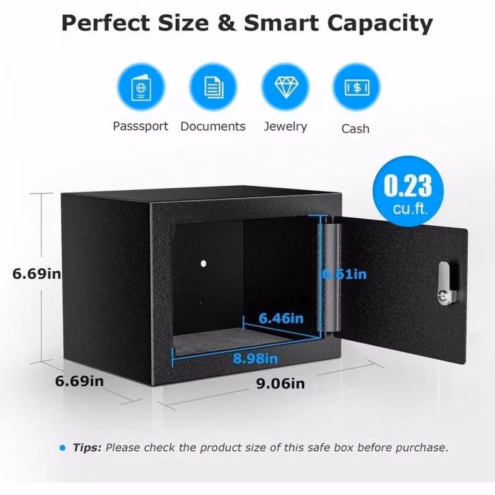 NESTLUNE Fireproof Steel Security Safe for Home or Office in Black – 2