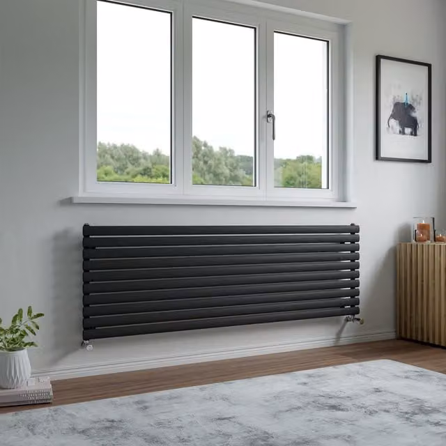 Agadon Neo Oval Tube Horizontal Designer Radiator in Anthracite