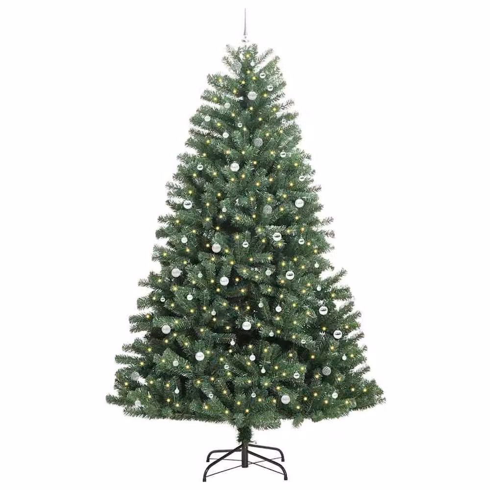 Berkfield Home Green Artificial Hinged Christmas Tree, Height: 300 cm – 3