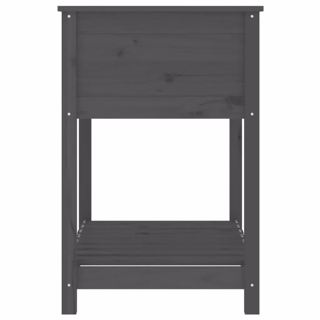 Berkfield Home Planter with Shelf in Grey Solid Wood, W/D/H: 82.5 x 54 x 81 cm – 4