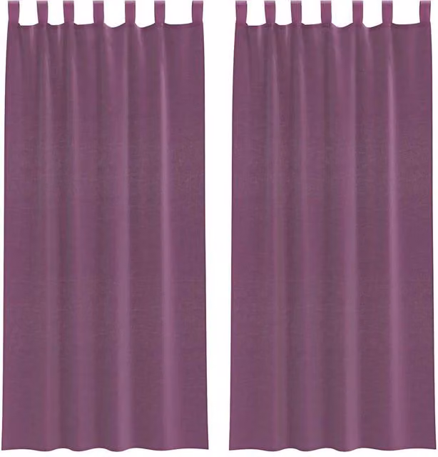Berkfield Home Purple Voile Fabric Panel Curtains with Tabs, 2 Pack, W: 140 cm, H: 245 cm – 1