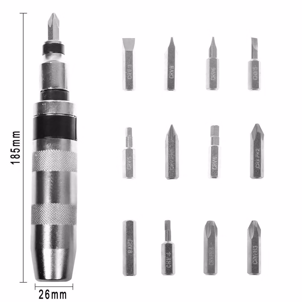 Nordara 1/2 inch Impact Driver Bit Set in Orange, Chrome Vanadium and Stainless Steel, featuring Pozi, Hex, Slotted and Phillips bits – 2