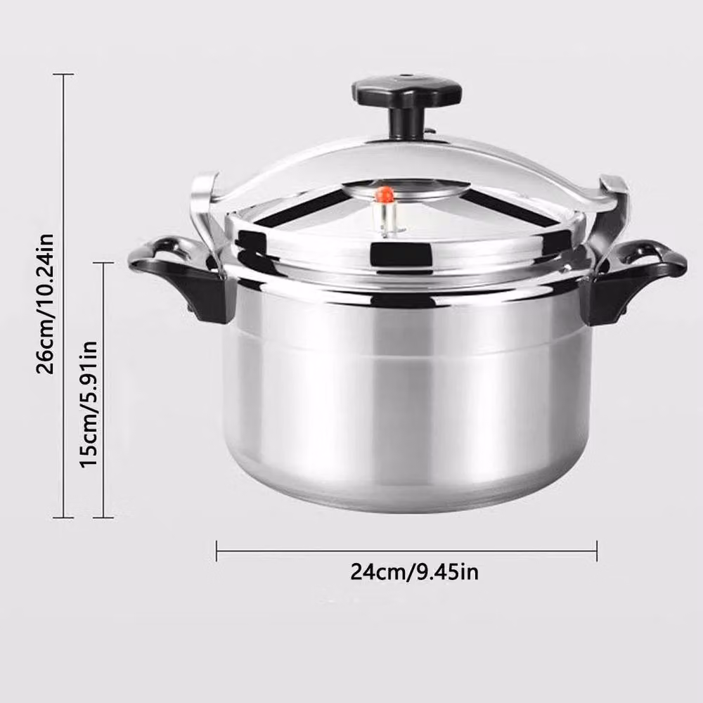 Kelvenix Aluminium Pressure Cooker with Lid Latch Indicator in Silver – 2