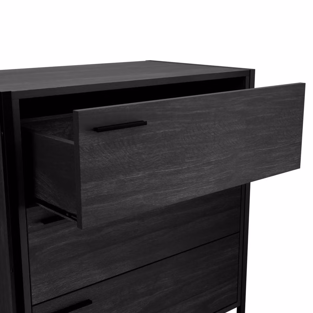 Wyld Haus Ireland 3 Drawer Chest in Black Wood Effect, W/D/H: 64 x 40 x 78.5 cm – 3