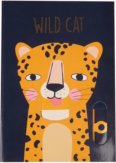 idoodle Essentials Gold Foil Wild Cat Hardcover Notebook in Black and Gold