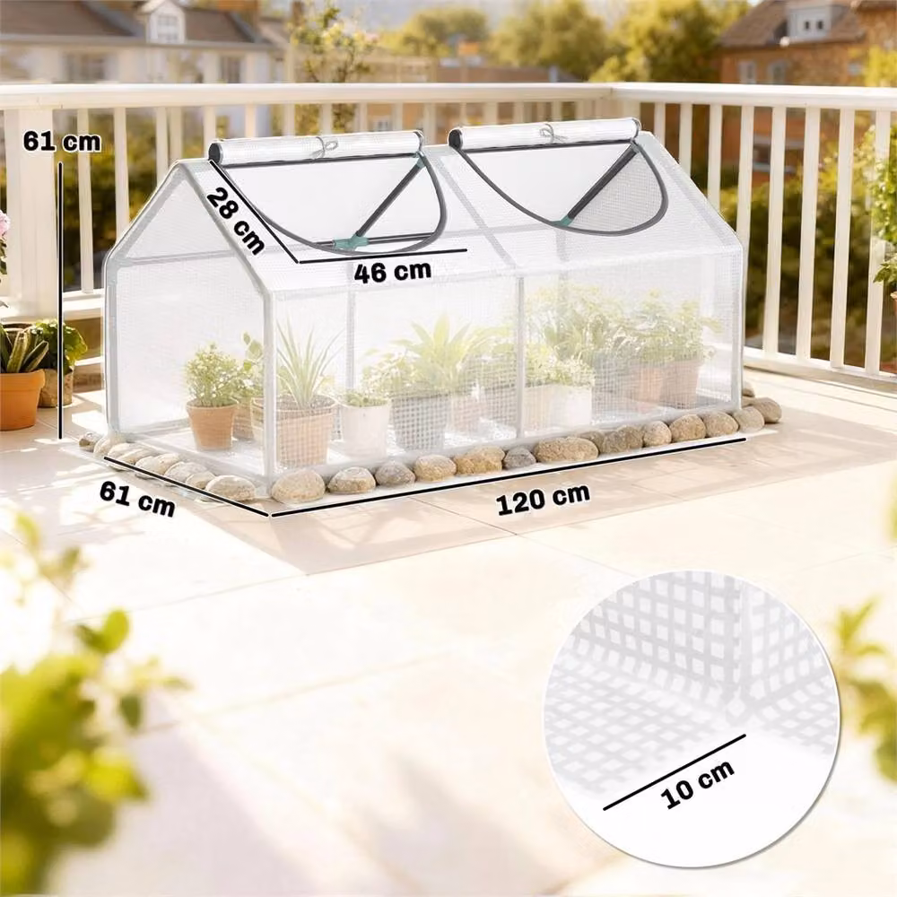 Havendro White Plant Greenhouse for Vegetables and Herbs, W/D/H: 100 x 100 x 60 cm – 2