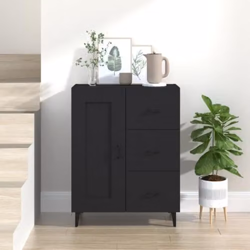 vidaXL Black Matt MDF Sideboard W/D/H: 69.5 x 34 x 90 cm – 2