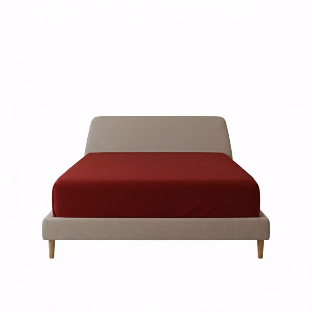 Snug City Red Flannelette Fitted Cotton Sheet, W/D/H: 200 x 200 cm – 2