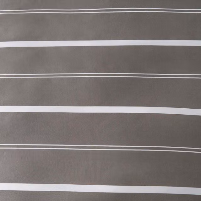 OHS Grey Striped Polyester Duvet Cover and Pillowcase Set, 200 x 200 cm