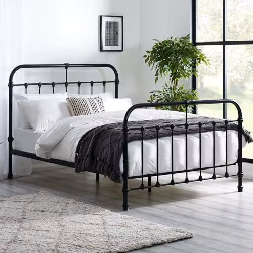 Julian Bowen Logan Black Metal Bed Frame, Small Double, W/D/H: 120 x 200 x 200.5 cm – 2