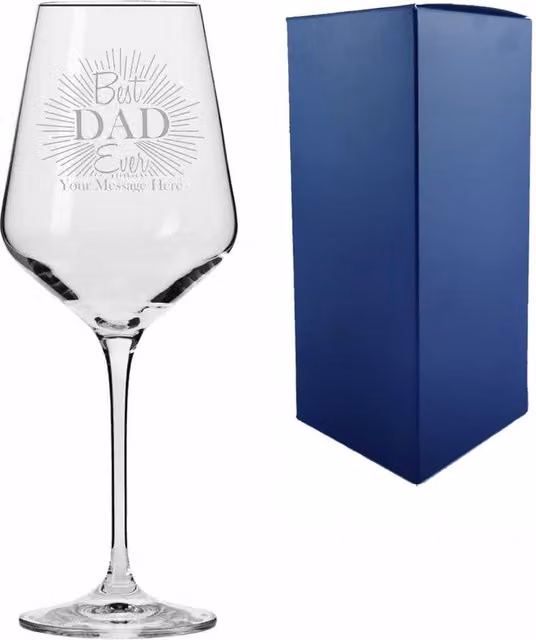 Uniqueful Personalised Best Dad Ever Infinity Wine Glass, 390ml, Clear – 1