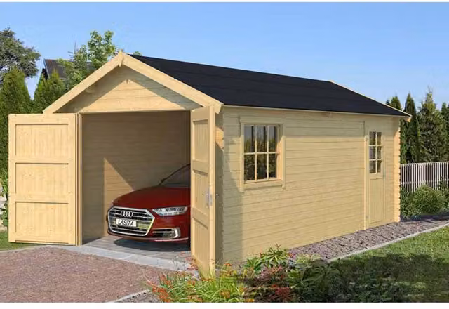 Lasita Maja Ltd Dillon 540 Log Cabin Garden Room and Home Office in Light Brown, W: 580 cm, D: 339.9 cm, H: 273.6 cm – 1