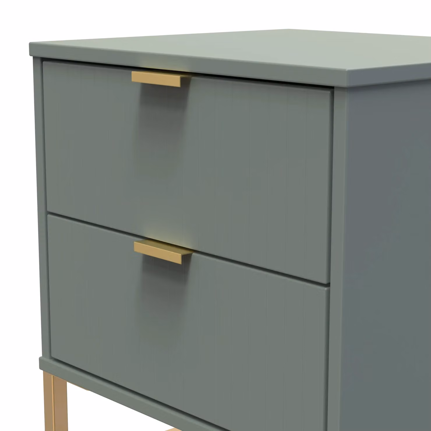 2 U Bexley 2 Drawer Bedside Cabinet in Pale Green and Gold – 3