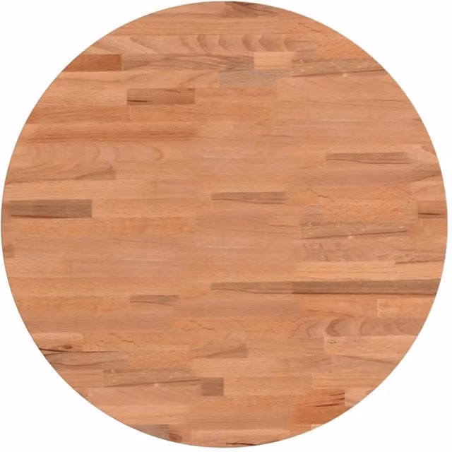 Berkfield Home Round Solid Beech Wood Table Top in Brown, Diameter: 50 cm, Height: 1.5 cm