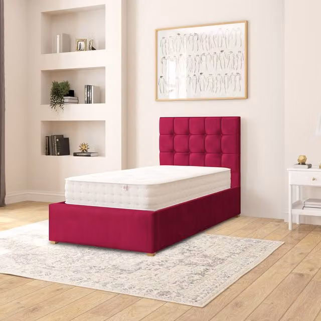 Aspire Sinatra Single Ottoman Storage Bed in Upholstered Plush Velvet Fabric