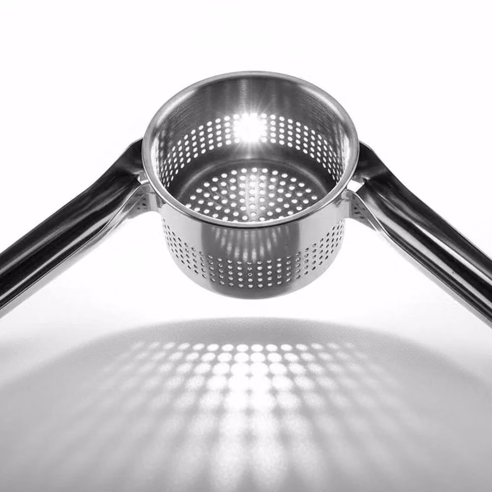 VOGREX Stainless Steel Potato Ricer and Fruit Press Masher in Silver with Ergonomic Grip – 5