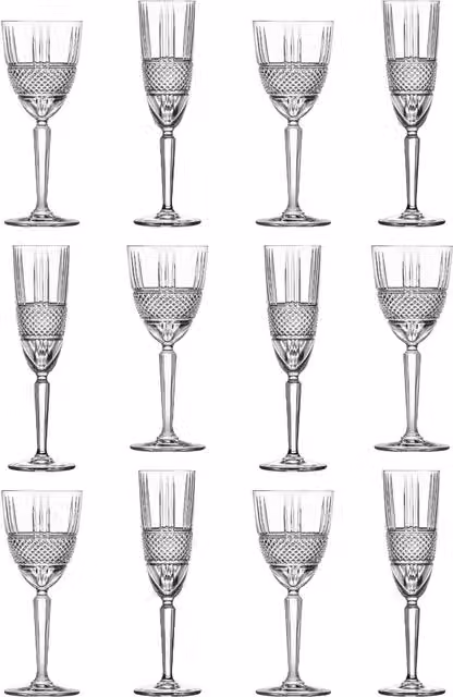 RCR Crystal Brillante 12 Piece Stemware Set in Transparent Glass