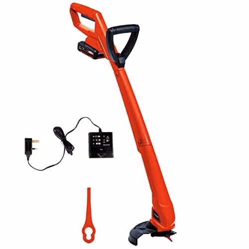 Einhell Power X-Change 18V Cordless Strimmer Kit with Quick Charger and Rechargeable Battery in Red and Black