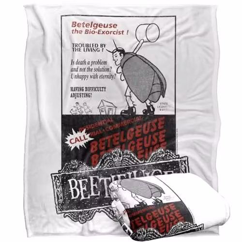 LOGOVISION Beetlejuice Bioexorcist Ad Super Soft Silky Touch Fleece Throw Blanket, Multicolour, W: 152.0 cm, D: 127.0 cm – 1