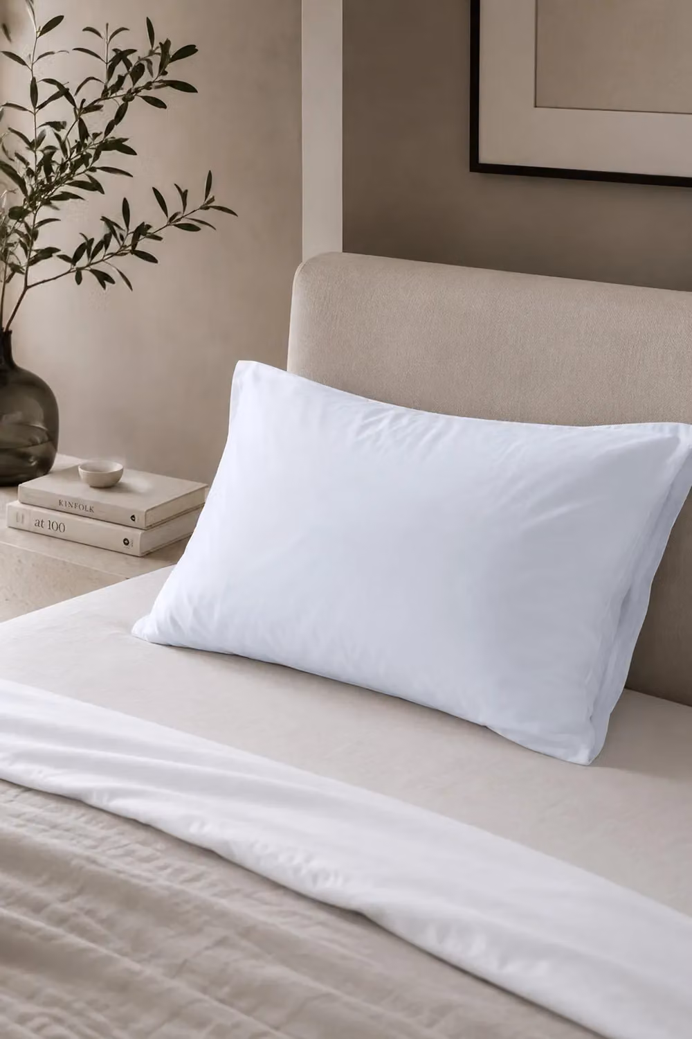 Homescapes European Linen and Combed Cotton Pillowcase, White, W/D/H: 40 x 40 x 40 cm – 2