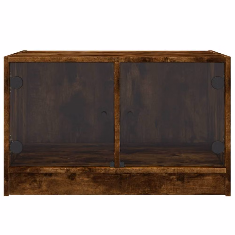 Berkfield Home Coffee Table with Smoked Oak Glass Doors in Brown, W: 68 cm, D: 50 cm, H: 42 cm – 5